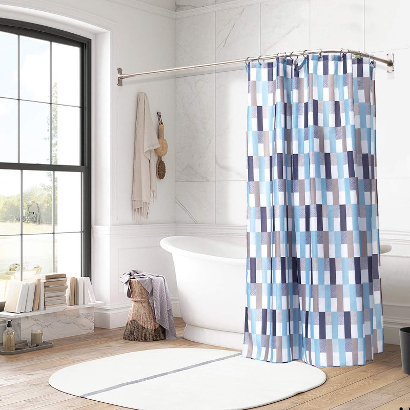 PrettyHome L Shapaed Bathroom Bathtub Corner Shower Curtain Rod Large Space 28"x68",Brushed Nickel Finished - Image 2